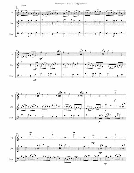 Dans La Fort Prochaine The Cuckoo In The Forest For Flute Oboe And Bassoon Page 2