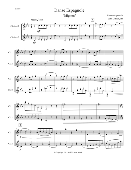 Danse Espagnole For Clarinet Duet Page 2