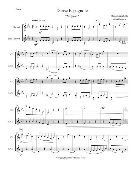 Danse Espanole For Clarinet And Bass Clarinet Duet Page 2