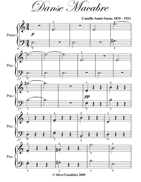 Danse Macabre Easy Piano In A Minor Sheet Music Page 2