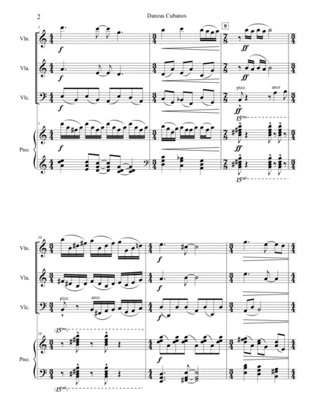 Danzas Cubanos For Piano Quartet Page 2