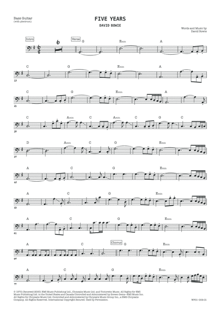 David Bowie Five Years Bass Guitar Page 2
