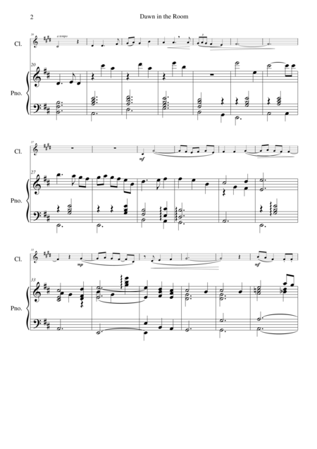 Dawn In The Room For Clarinet And Piano Page 2