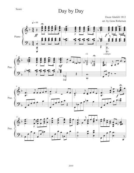 Day By Day Hymn Tune Piano Solo Page 2