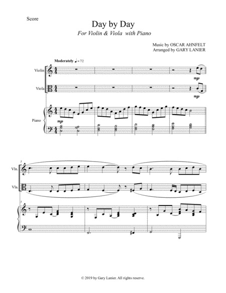Day By Day Violin Viola With Piano Score Part Included Page 2