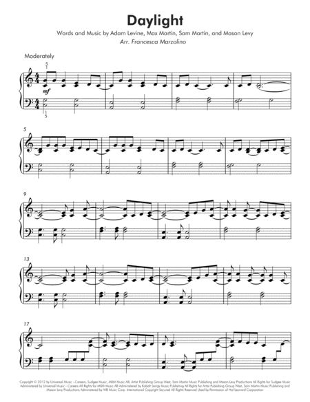 Daylight Easy Piano Page 2