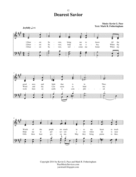 Dearest Savior An Original Hymn For Satb Voices Page 2