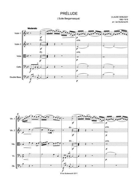 Debussy Prlude Suite Bergamasque For String Orchestra Page 2