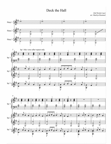 Deck The Hall With Boughs Of Holly 3 Part Harp Ensemble Page 2