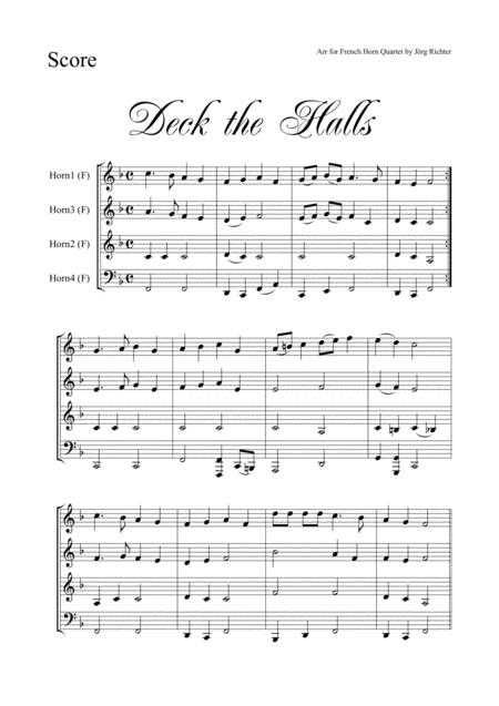 Deck The Halls Christmas Carol For French Horn Quartet Page 2