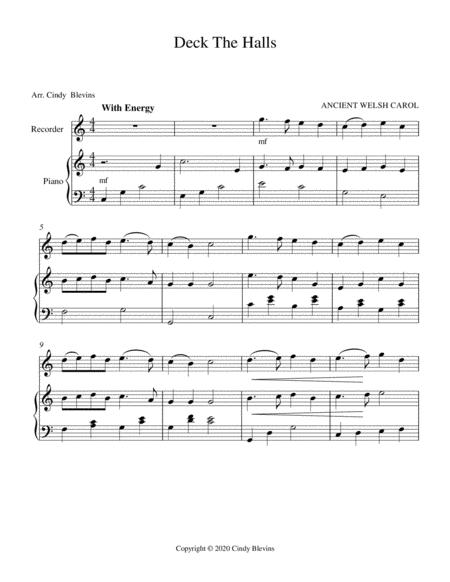 Deck The Halls Piano And Recorder Page 2