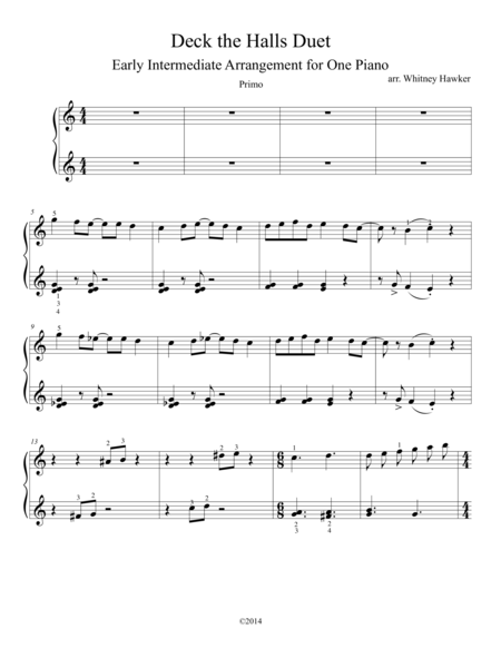 Deck The Halls Piano Duet Page 2