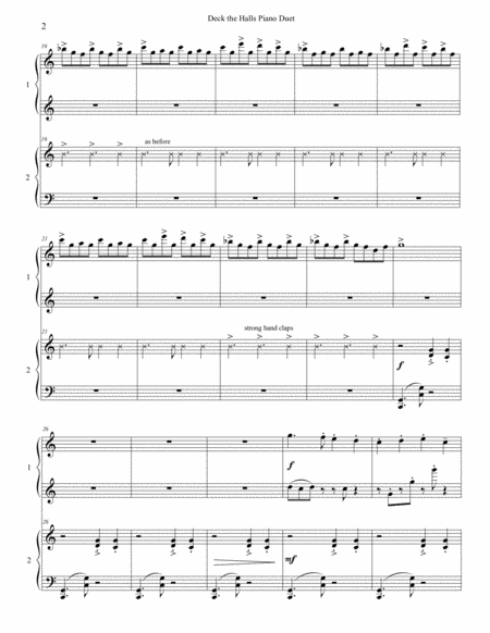 Deck The Halls Piano Four Hands Page 2