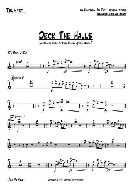 Deck The Halls Soul Chart Male Vocal Female B Vs 2 Horns 5 Rhythm Page 2