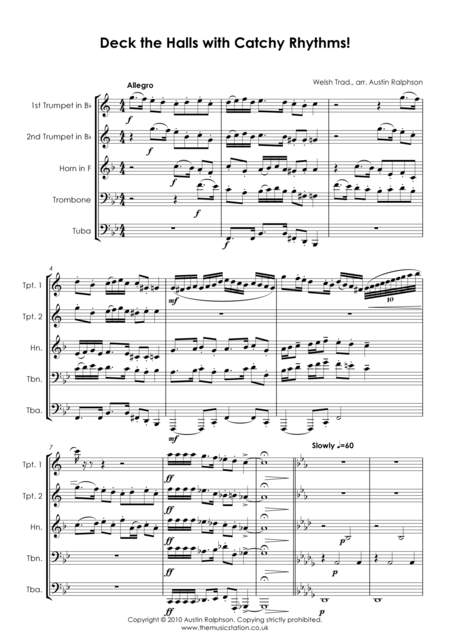 Deck The Halls With Catchy Rhythms Brass Quintet Page 2