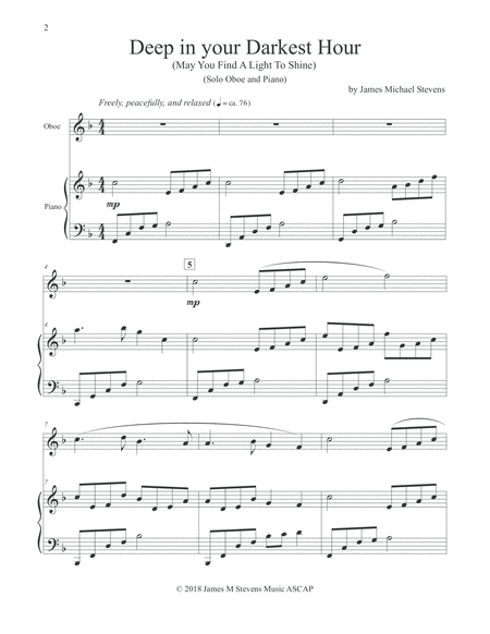 Deep In Your Darkest Hour Oboe Piano Page 2