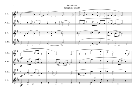 Deep River Sax Quartet Satb Aatb Intermediate Page 2