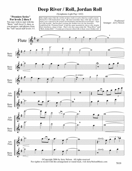 Deep River With Roll Jordan Roll Arrangements Level 2 5 For Flute Written Acc Hymn Page 2