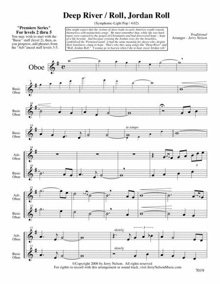 Deep River With Roll Jordan Roll Arrangements Level 2 5 For Oboe Written Acc Hymn Page 2