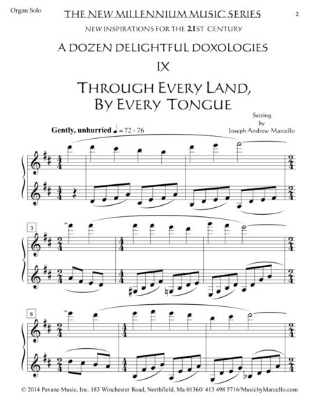 Delightful Doxology Ix Through Every Land In Every Tongue Organ D Page 2