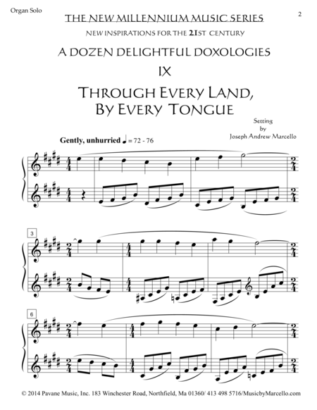 Delightful Doxology Ix Through Every Land In Every Tongue Organ E Page 2