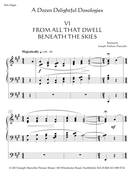 Delightful Doxology Vi From All That Dwell Beneath The Skies Organ Key Of A Page 2