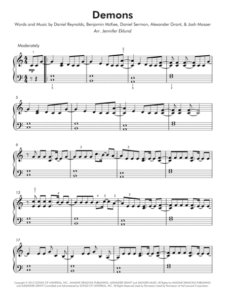 Demons Easy Piano Page 2