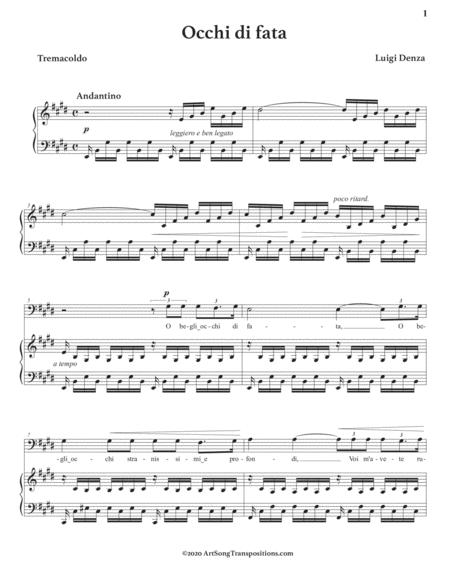 Denza Occhi Di Fata Transposed To E Major Bass Clef Page 2