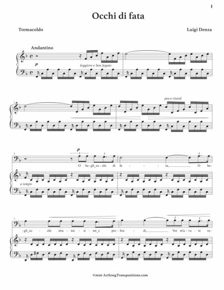 Denza Occhi Di Fata Transposed To F Major Bass Clef Page 2