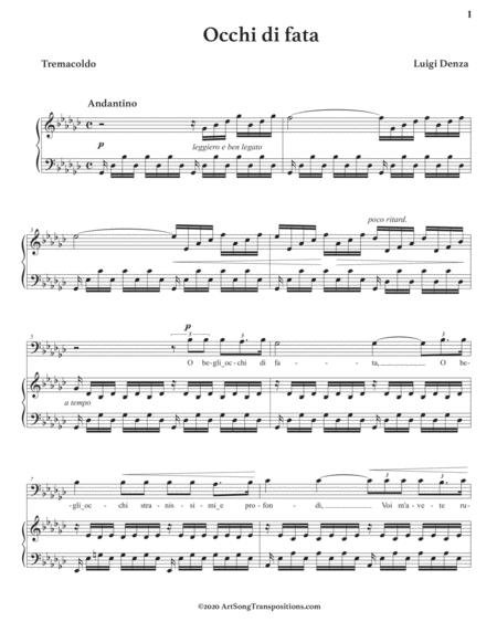 Denza Occhi Di Fata Transposed To G Flat Major Bass Clef Page 2