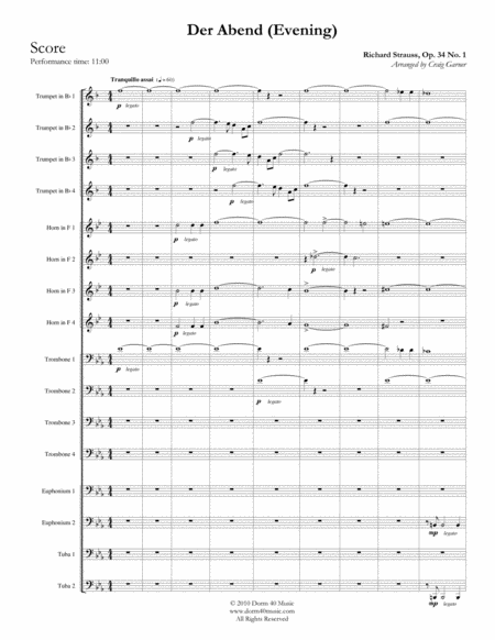 Der Abend Evening For 16 Part Brass Ensemble Page 2