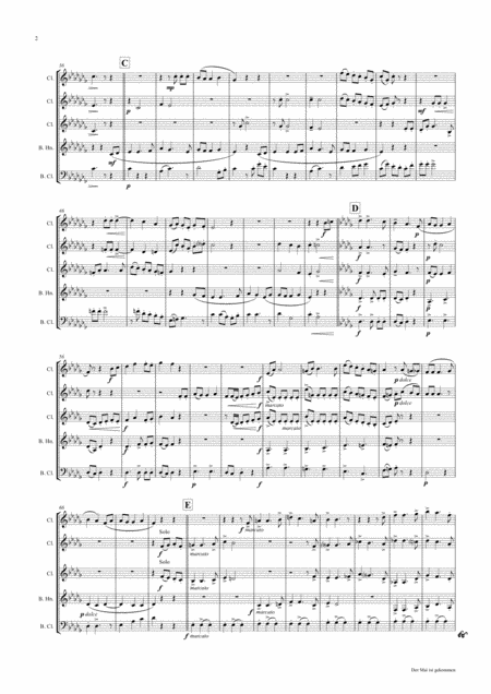 Der Mai Ist Gekommen German Folk Song Clarinet Quintet Page 2