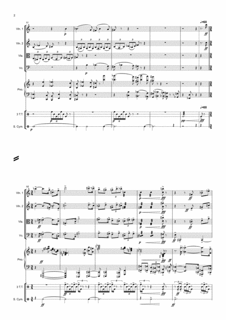 Desolation For String Quartet Piano And Percussion Page 2