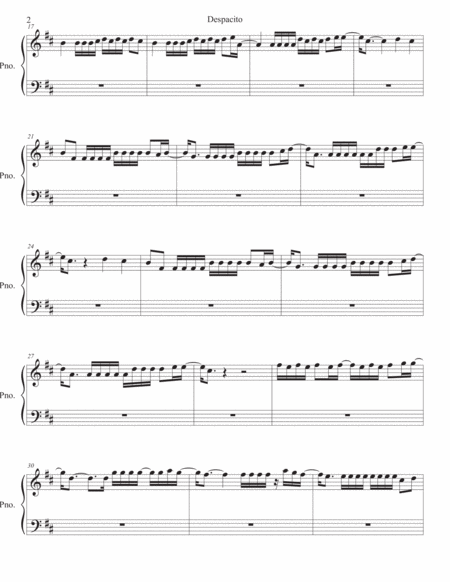 Despacito Original Key Piano Page 2