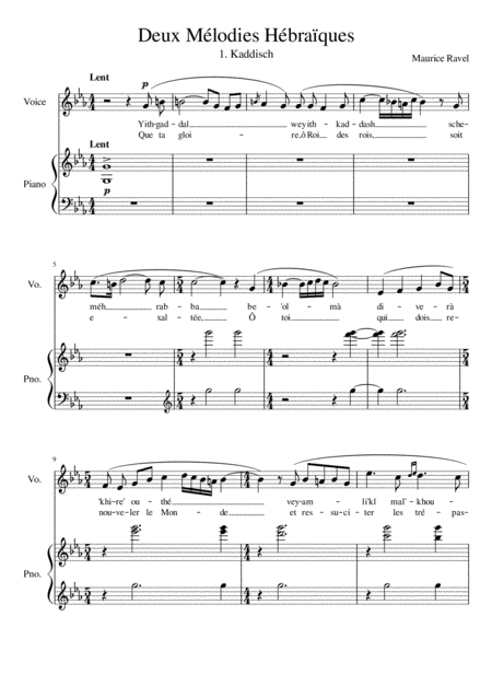 Deux Melodies Hebraiques Kaddisch C Minor Page 2