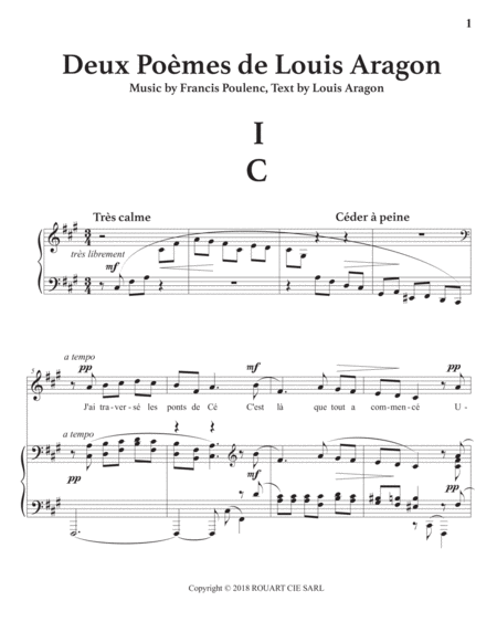 Deux Pomes De Louis Aragon Transposed Down One Whole Step F Sharp Minor E Flat Major Page 2