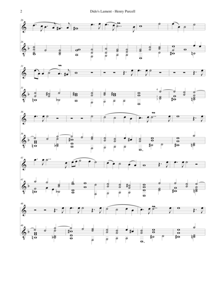 Didos Lament When I Am Laid In Earth Arranged For Cor Anglais And Guitar Page 2