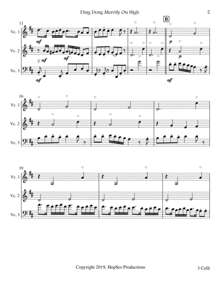 Ding Dong Merrily On High Cello Trio Page 2