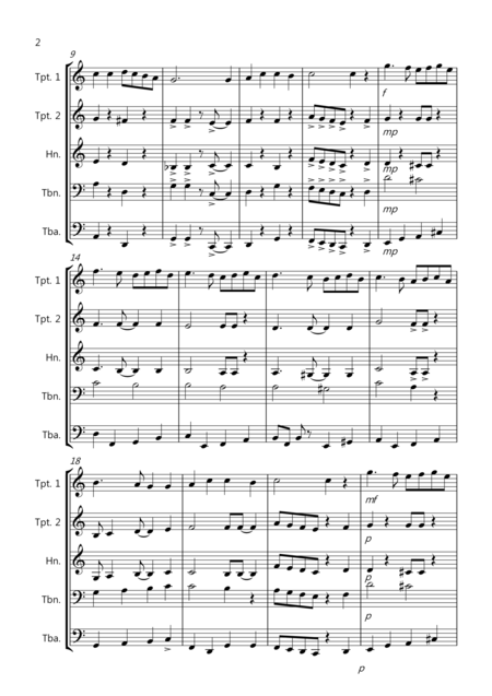 Ding Dong Merrily On High Jazzy Style For Brass Quintet Page 2