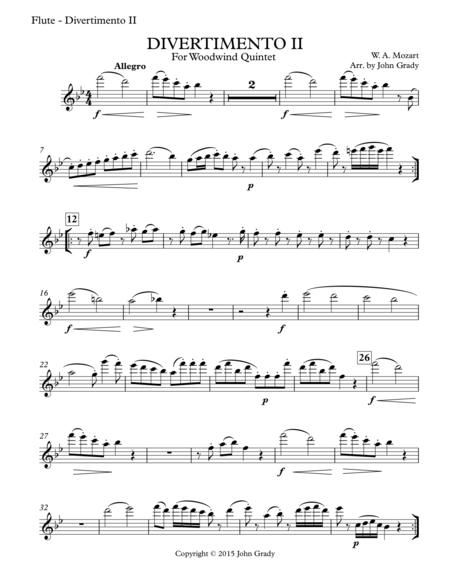 Divertimento 2 For Woodwind Quintet K 439 Page 2