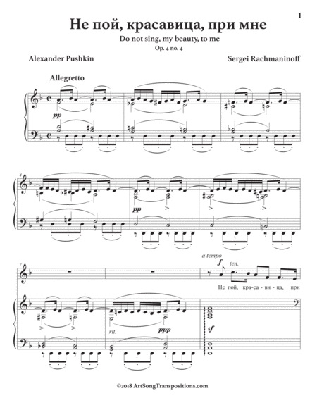 Do Not Sing My Beauty To Me Op 4 No 4 D Minor Page 2