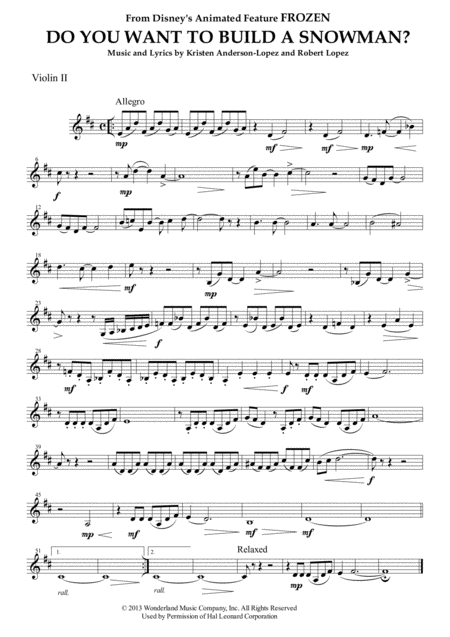 Do You Want To Build A Snowman From Frozen For String Quartet Page 2