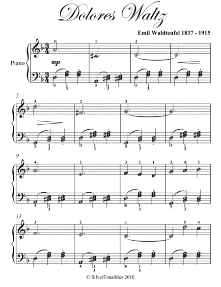 Dolores Waltz Easy Piano Sheet Music Page 2