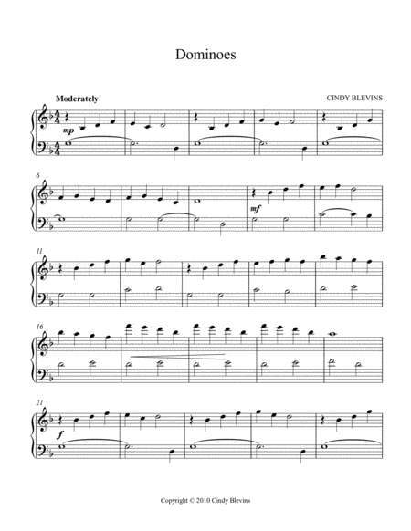 Dominoes An Original Piano Solo From My Piano Book Balloon Ride Page 2