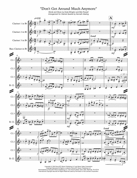 Dont Get Around Much Anymore For Clarinet Quartet Page 2