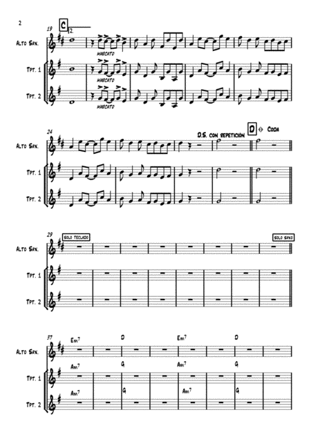 Dont Let Me Down Wind Section Alto Saxophone Two Trumpets Page 2