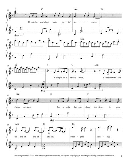 Dont Stop Believin Journey For Double Strung Harp Page 2