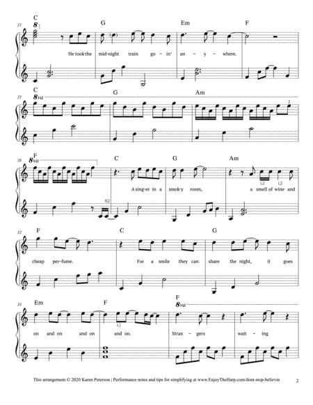 Dont Stop Believin Journey For Double Strung Lap Harp Page 2