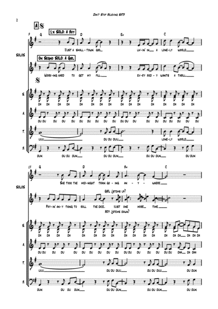 Dont Stop Believin Satb Page 2