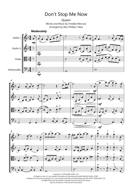 Dont Stop Me Now By Queen String Quartet Page 2